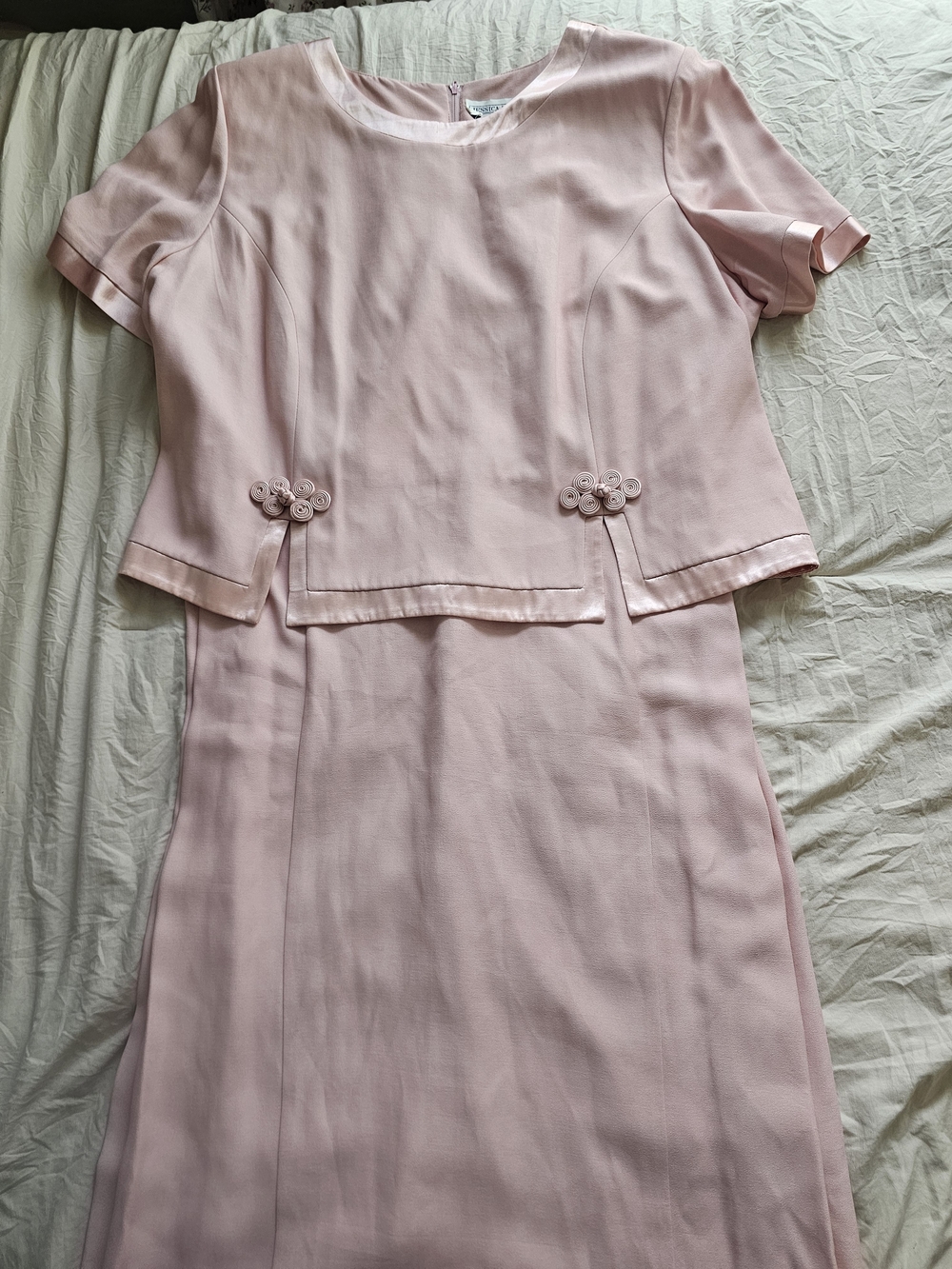 Jessica Howard Pink Occasion Dress Size 24W Popover Short Sleeve Sheath Dress